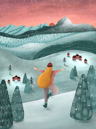 Křupe pod nohama, ale mizí rychle 🥹❄️ Tahle ilustrace byla původně zamýšlena jako podzimní, pak napadl sníh, křupalo to...